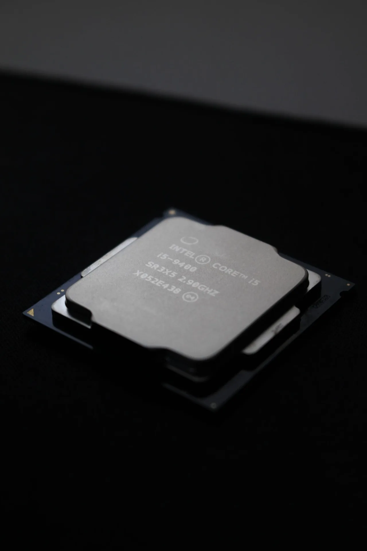 Close-up detail of a computer processor chip